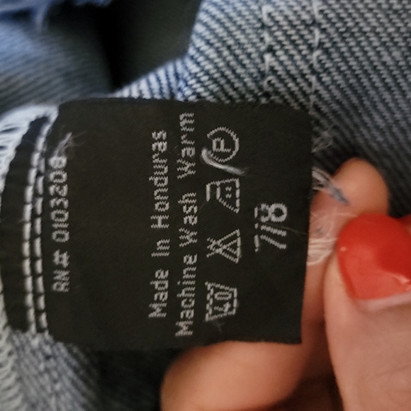 VINTAGE Festival Shorts High Rise Raw Hem Brooklyn Blues Size 7/8 - Picture 8 of 9